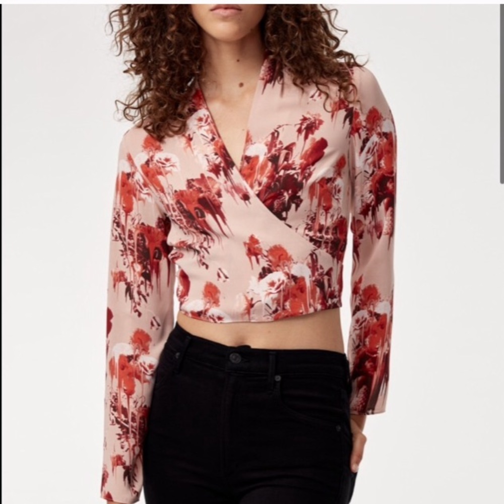 Aritzia | Talula Cropped Floral Blouse